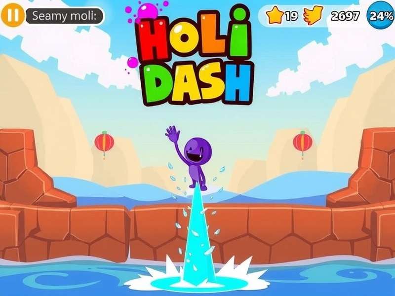 Holi Splash Dash Game Screenshot